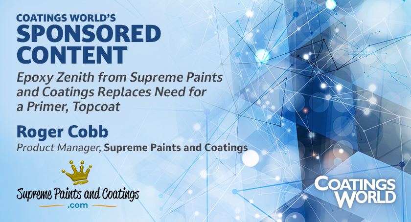 Epoxy Zenith from Supreme Paints and Coatings Replaces Need for a Primer, Topcoat